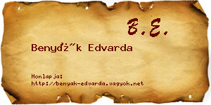 Benyák Edvarda névjegykártya